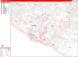 Newport Beach Wall Map Zip Code Red Line Style 2026